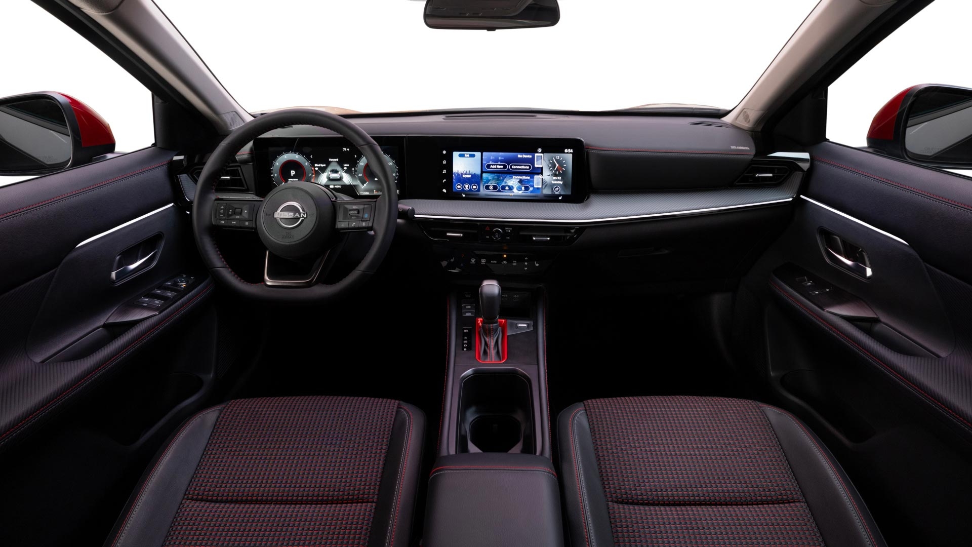 Intérieur avant du Nissan Kicks 2025.