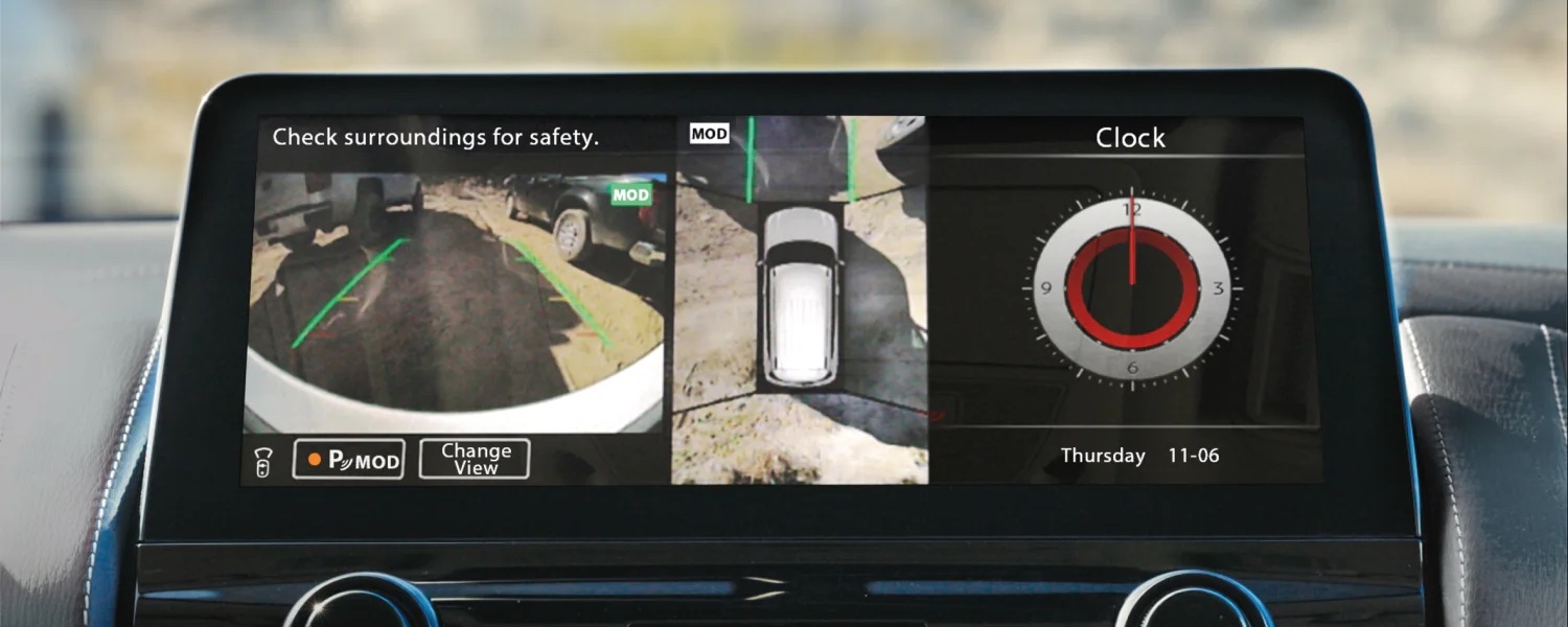 Bouclier de sécurité 360 diffusé sur l'écran tactile du Nissan Armada 2024.